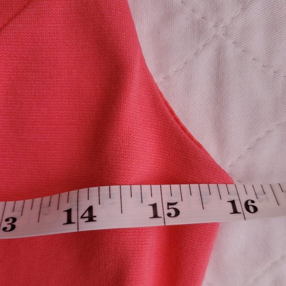 𝅺Pink/coral Medium(M) scalloped shift sleeveless monteau los angeles dress - Picture 5 of 7